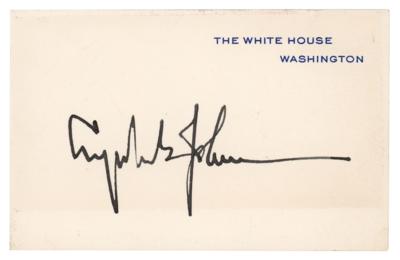 Lot #42 Lyndon B. Johnson Signed White House Card