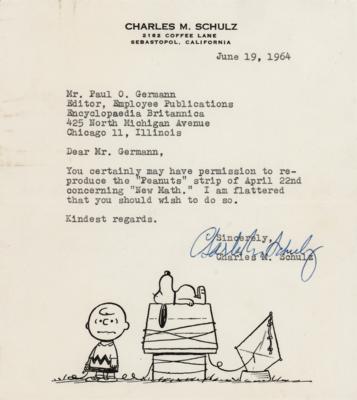 Lot #335 Charles Schulz Typed Letter Signed to Encyclopedia Britannica - Image 1