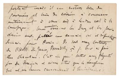 Lot #321 John Singer Sargent Autograph Letter Signed - Image 3