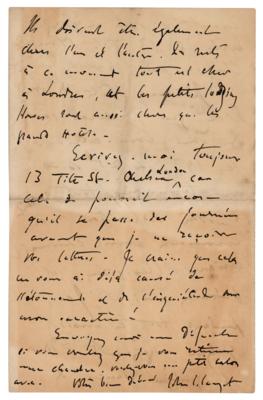 Lot #321 John Singer Sargent Autograph Letter Signed - Image 4