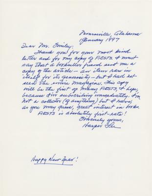 Lot #343 Harper Lee Autograph Letter Signed on 'Firsts: The Book Collector's Magazine' - Image 1