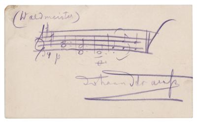 Lot #372 Johann Strauss II Autograph Musical Quotation Signed for 'Waldmeister' - Image 1