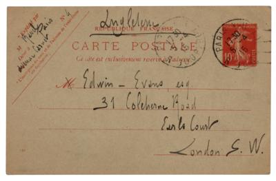 Lot #371 Maurice Ravel Autograph Letter Signed - written while on leave during World War I - Image 2