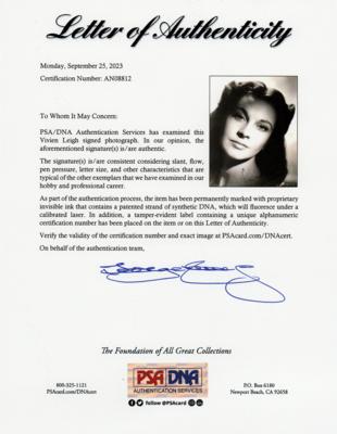 Lot #454 Gone With the Wind: Vivien Leigh Signed Photograph as Scarlett O'Hara - Image 2