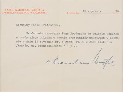 Lot #78 Pope John Paul II Typed Letter Signed - Image 2