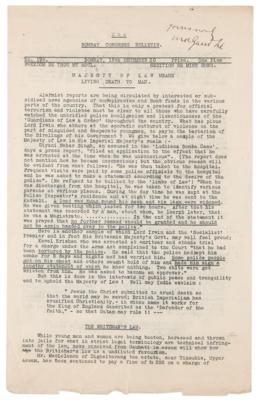 Lot #82 Mohandas Gandhi Signed 'Bombay Congress Bulletin' Circular (1930) - Image 2
