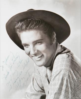 Lot #392 Elvis Presley Signed Photograph for a 'Love Me Tender' Crew Member - Image 1