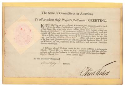 Lot #166 Oliver Wolcott Document Signed