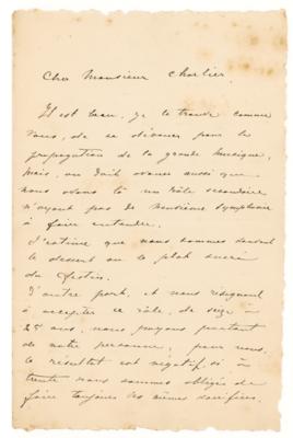 Lot #404 Eugene Ysaye Autograph Letter Signed - Image 1
