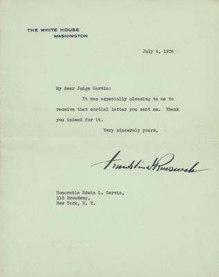 Lot #47 Franklin D. Roosevelt Typed Letter Signed as President - Image 1
