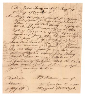 Lot #165 William Williams Autograph Document Signed - Image 1