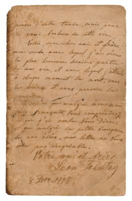 Lot #349 Leo Tolstoy Letter Signed on Politics and Religion - 