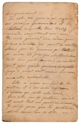 Lot #349 Leo Tolstoy Letter Signed on Politics and Religion - 