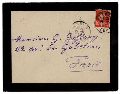 Lot #304 Claude Monet Autograph Letter Signed on Death of His Wife: 