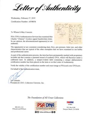 Lot #218 Charles 'Chinese' Gordon Autograph Letter Signed - Image 6