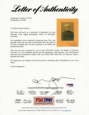 Lot #373 Guiseppe Verdi Signed Photograph (Dated to Falstaff Premiere) - Image 2