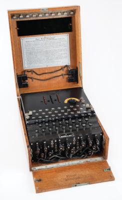 Lot #247 Enigma I Cipher Machine (World War II-era, Fully Operational): Fully functioning 1943 Enigma I cipher machine used by the German military in WWII - Image 1