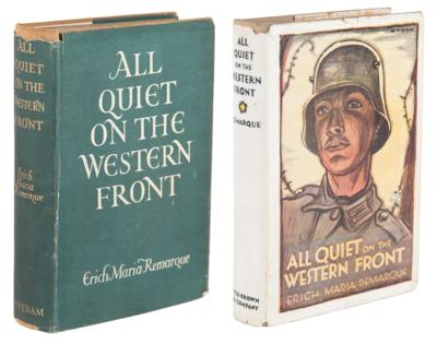 Lot #346 Erich Maria Remarque: All Quiet on the Western Front (2) Books -First English Edition and First American Edition - Image 1
