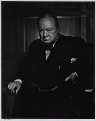 Lot #241 Winston Churchill Oversized Photograph Signed by Yousuf Karsh - Image 1
