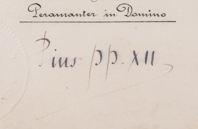 Lot #79 Pope Pius XII Signed Apostolic Blessing - Image 2