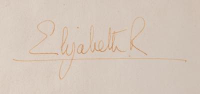 Lot #76 Queen Elizabeth II Rare Document Signed as 