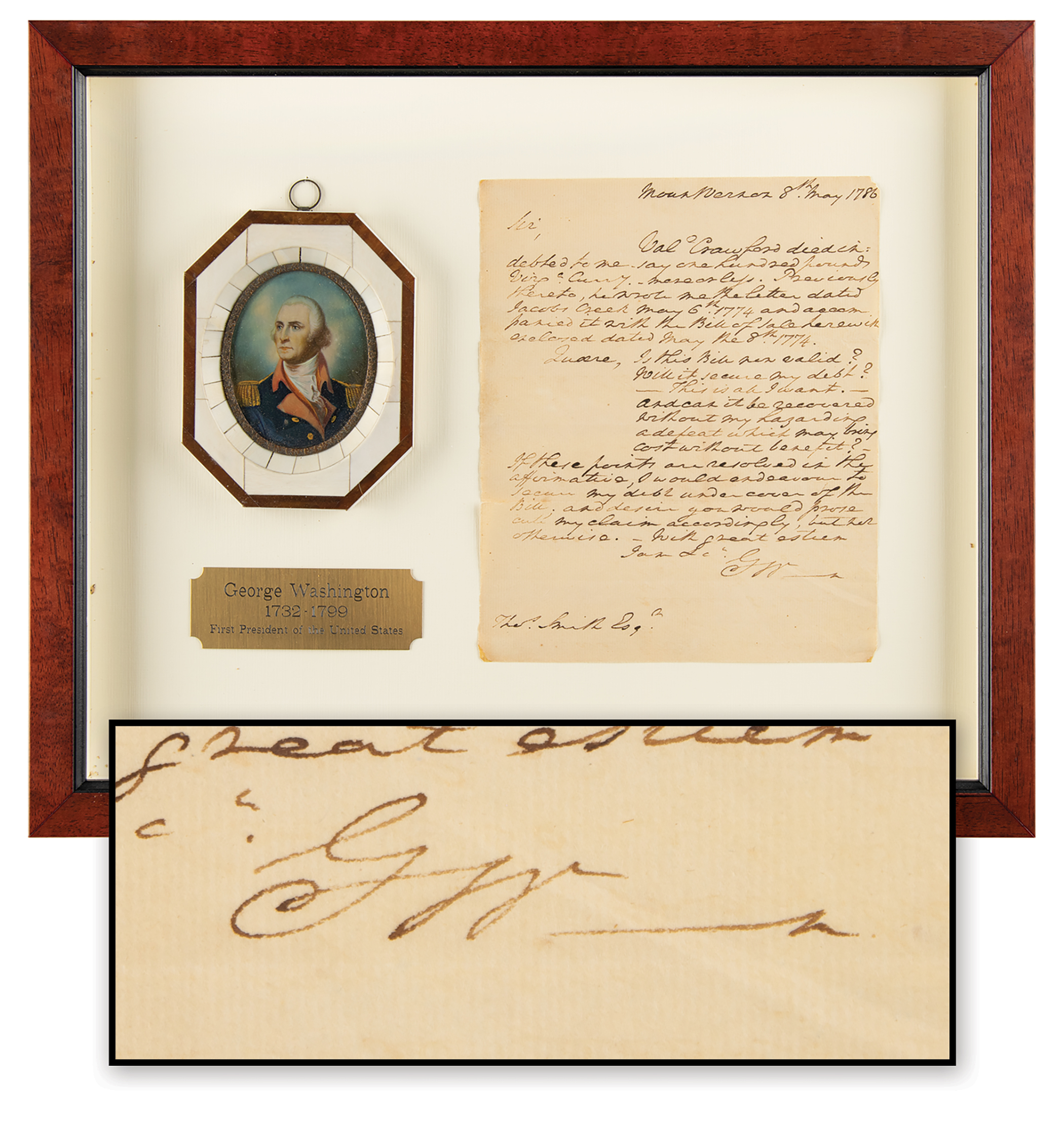 Lot #3 George Washington Autograph Letter Signed from Mount Vernon on Debt Collection - Image 2
