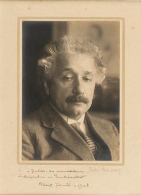 Lot #93 Albert Einstein Signed Photograph - presented to 