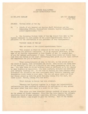 Lot #269 World War II: 'Victory Order of the Day' from V-E Day (May 8, 1945) - Image 1