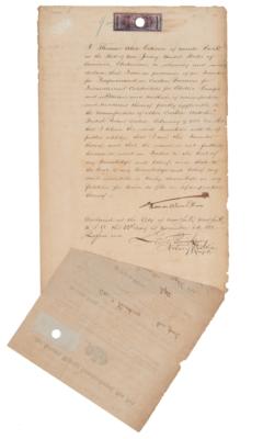 Lot #551 Thomas Edison Document Signed for Light Bulb Patent: 