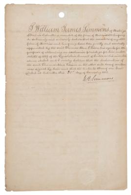 Lot #551 Thomas Edison Document Signed for Light Bulb Patent: 