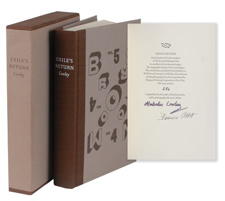 Lot #6054 Malcolm Cowley and Berenice Abbott Signed Book - Exile's Return - Image 1