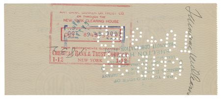 Lot #6208 Tennessee Williams Twice-Signed Check - Image 2