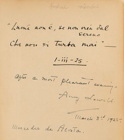 Lot #6194 Amy Lowell Signed Book - John Keats - Image 2