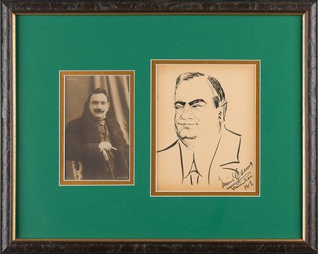 Lot #6233 Enrico Caruso Signed Sketch - Image 1