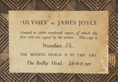 Lot #6110 James Joyce Signed Book - Ulysses (Limited Edition, 1936) - Image 7