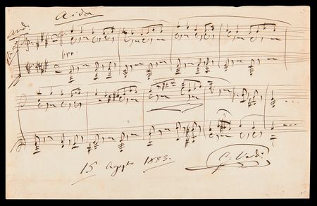 Lot #6230 Giuseppe Verdi Autograph Musical Quotation Signed for 'Aida' - Image 2