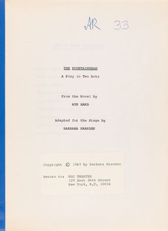 Lot #6133 Ayn Rand Signed Contract and Script for 'The Fountainhead' Stage Adaptation - Image 6
