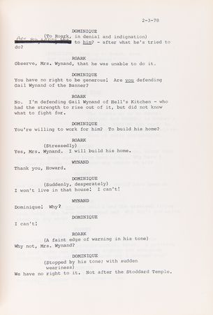 Lot #6133 Ayn Rand Signed Contract and Script for 'The Fountainhead' Stage Adaptation - Image 8