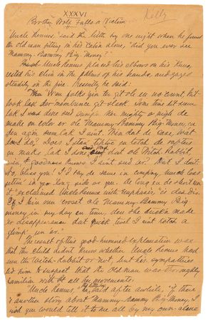 Lot #6099 Joel Chandler Harris Handwritten Manuscript for 'Br'er Wolf Falls a Victim' - Image 2