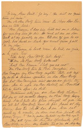 Lot #6099 Joel Chandler Harris Handwritten Manuscript for 'Br'er Wolf Falls a Victim' - Image 6