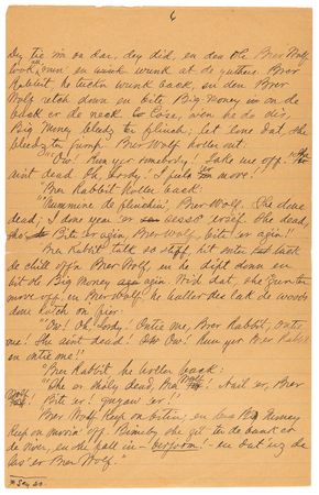 Lot #6099 Joel Chandler Harris Handwritten Manuscript for 'Br'er Wolf Falls a Victim' - Image 7