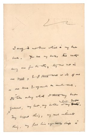 Lot #6155 H. G. Wells Handwritten Letter on His 