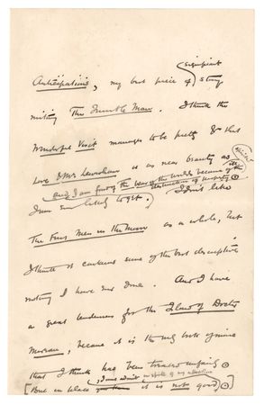 Lot #6155 H. G. Wells Handwritten Letter on His 