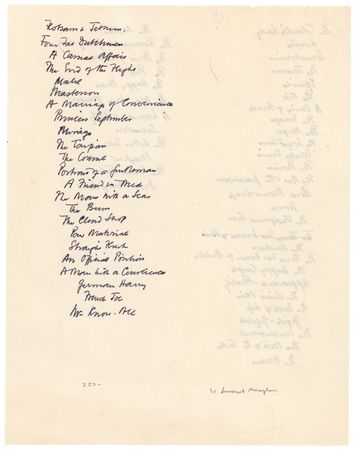 Lot #6122 W. Somerset Maugham Handwritten Bibliography - Image 2