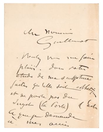 Lot #6029 Auguste Rodin Autograph Letter Signed - Image 1