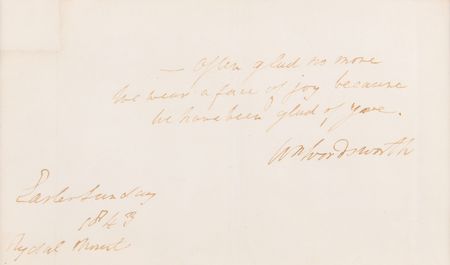 Lot #6210 William Wordsworth Autograph Quotation Signed from 'The Fountain' - Image 2