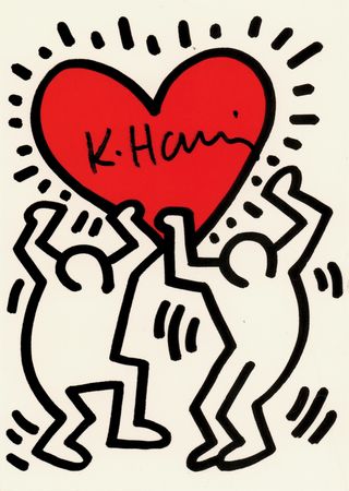 Lot #6015 Keith Haring Signed Postcard