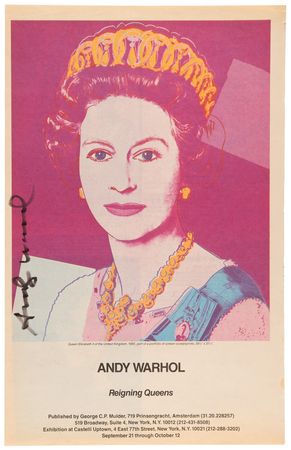 Lot #6036 Andy Warhol Signed Interview Magazine Page of Queen Elizabeth II - Image 1