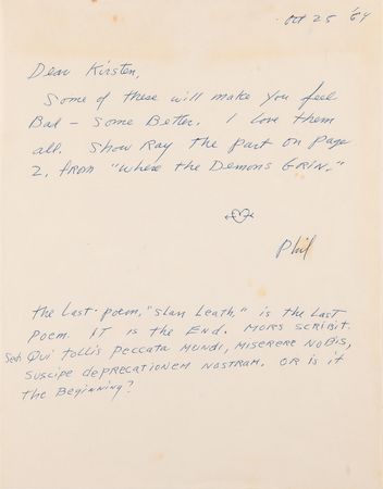 Lot #6171 Philip K. Dick Autograph Letter Signed