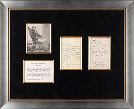Lot #6192 Henry Wadsworth Longfellow Autograph Letter Signed, Sending Thanks for a Copy of 'The Aeneid' - Image 1